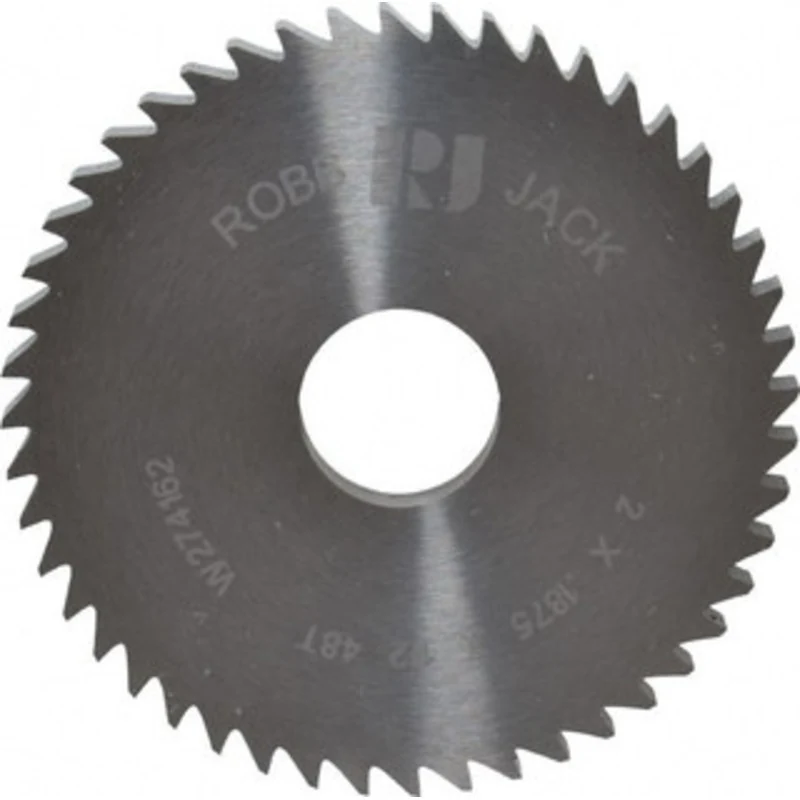 RobbJack 2 x 3/16, 1/2 Arbor, 48-Tooth Solid Carbide Slitting & Slotting Saw Uncoated, RH Cut, Straight Teeth, Concav...