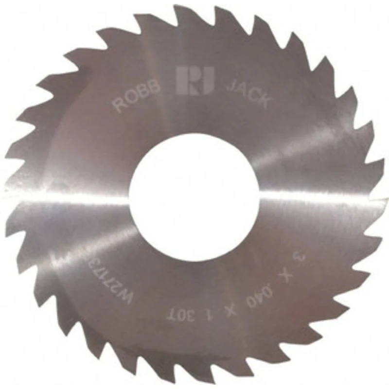 RobbJack 3 x 0.04, 1 Arbor, 30-Tooth Solid Carbide Slitting & Slotting Saw Uncoated, RH Cut, Straight Teeth, Concave ...