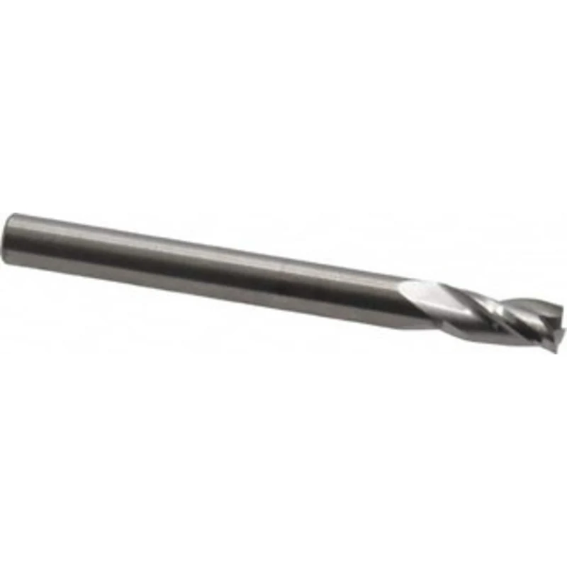 RobbJack 3/16, 3/8 LOC, 3/16 Shank Diam, 2 OAL, 3 Flute, Solid Carbide Square End Mill Single End, Uncoated, Spiral F...