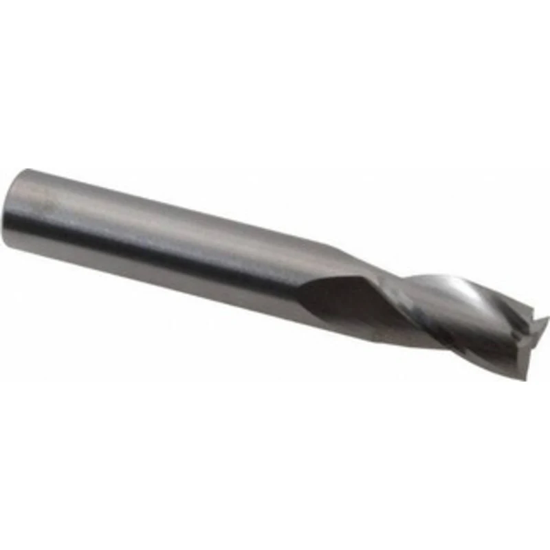 RobbJack 3/8, 5/8 LOC, 3/8 Shank Diam, 2-1/2 OAL, 3 Flute, Solid Carbide Square End Mill Single End, Uncoated, Spiral...