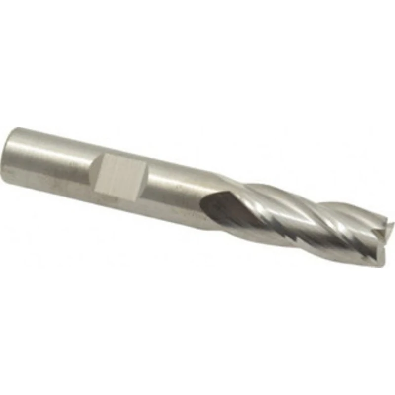 RobbJack 3/8, 7/8 LOC, 3/8 Shank Diam, 2-1/2 OAL, 4 Flute, Solid Carbide Square End Mill Single End, Uncoated, Spiral...