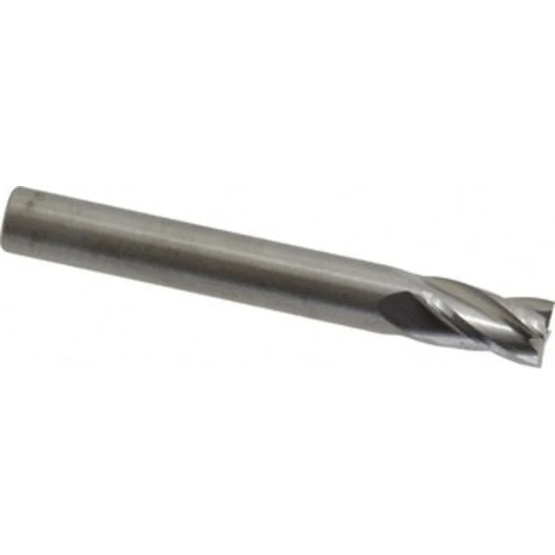 RobbJack 5/16, 1/2 LOC, 5/16 Shank Diam, 2-1/2 OAL, 4 Flute, Solid Carbide Square End Mill Single End, Uncoated, Spir...