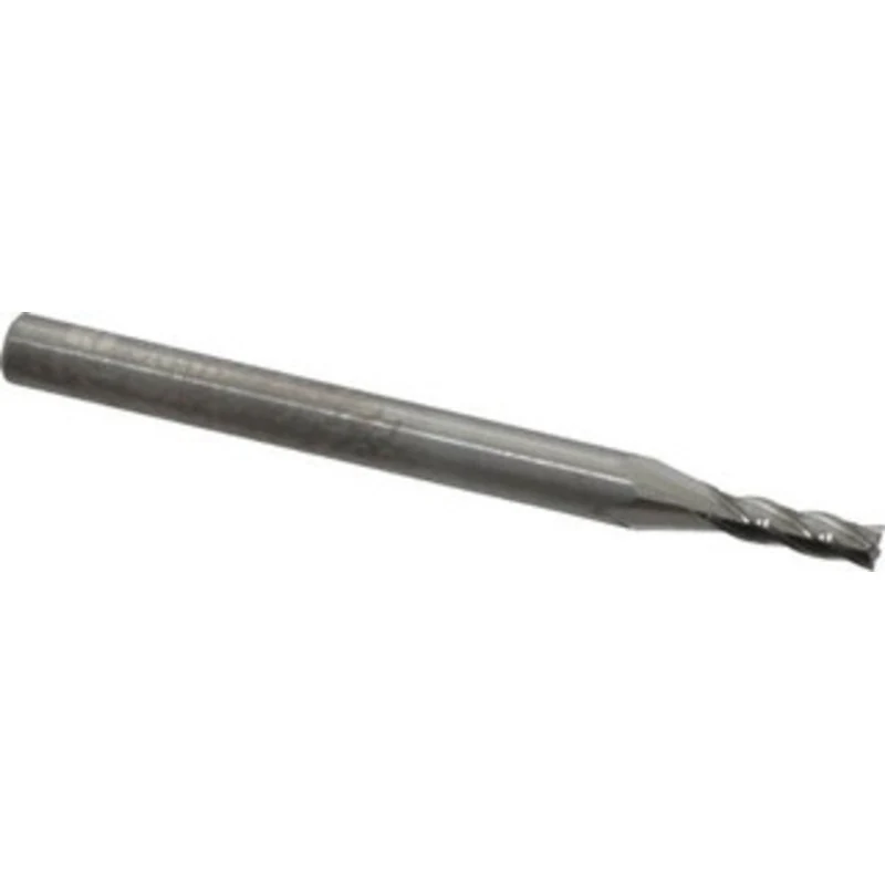 RobbJack 5/64, 1/4 LOC, 1/8 Shank Diam, 1-1/2 OAL, 4 Flute, Solid Carbide Square End Mill Single End, Uncoated, Spira...