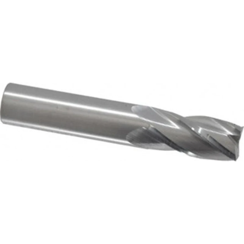 RobbJack 5/8, 1-1/4 LOC, 5/8 Shank Diam, 3-1/2 OAL, 4 Flute, Solid Carbide Square End Mill Single End, Uncoated, Spir...