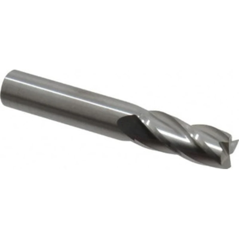 RobbJack 7/16, 1 LOC, 7/16 Shank Diam, 2-3/4 OAL, 4 Flute, Solid Carbide Square End Mill Single End, Uncoated, Spiral...