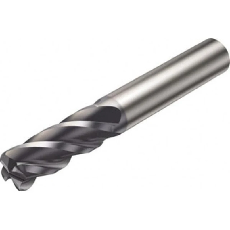 Sandvik Coromant 1/2, 1-1/8 LOC, 1/2 Shank Diam, 3 OAL, 4 Flute, Solid Carbide Square End Mill Single End, AlCrN Fini...