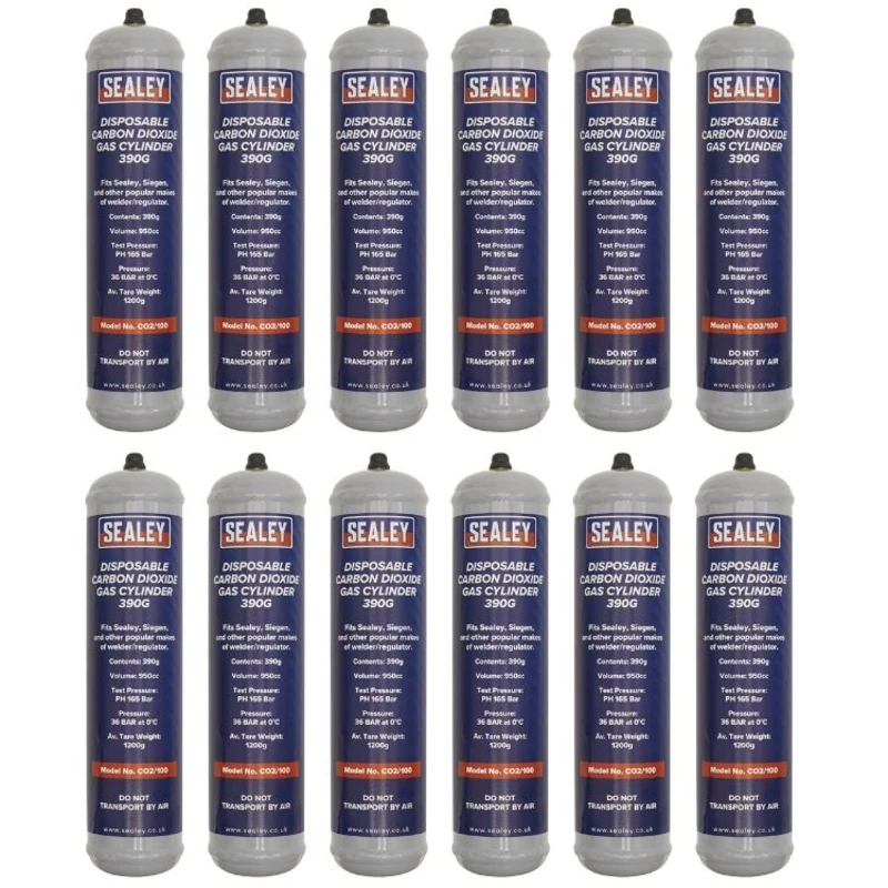 Sealey Gas Cylinder Disposable Carbon Dioxide 390g - Box of 12