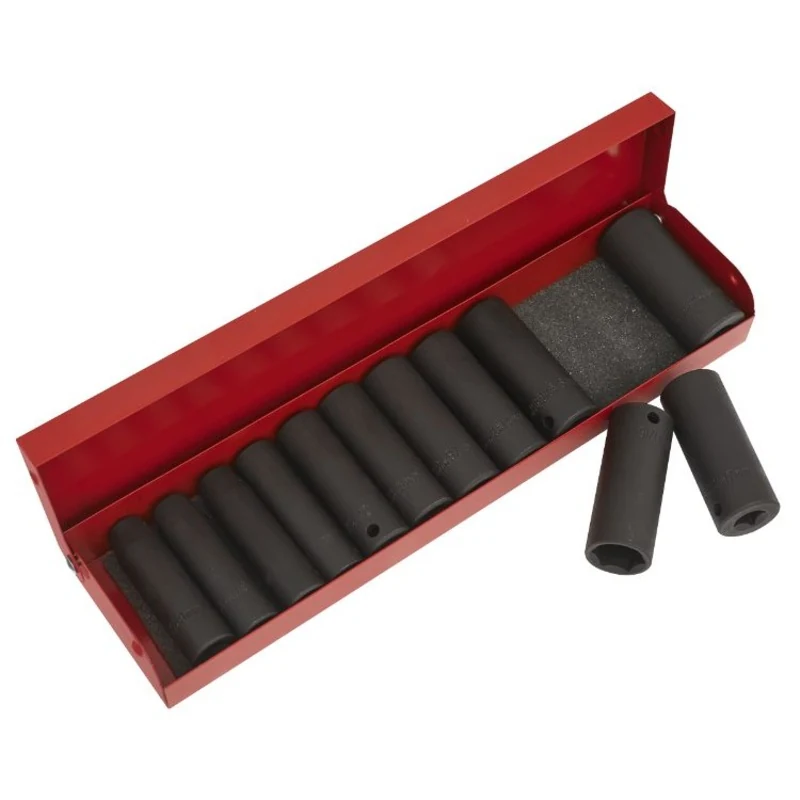Sealey Impact Socket Set 12pc 3/8" Drive Deep Metric/Imperial (Premier)