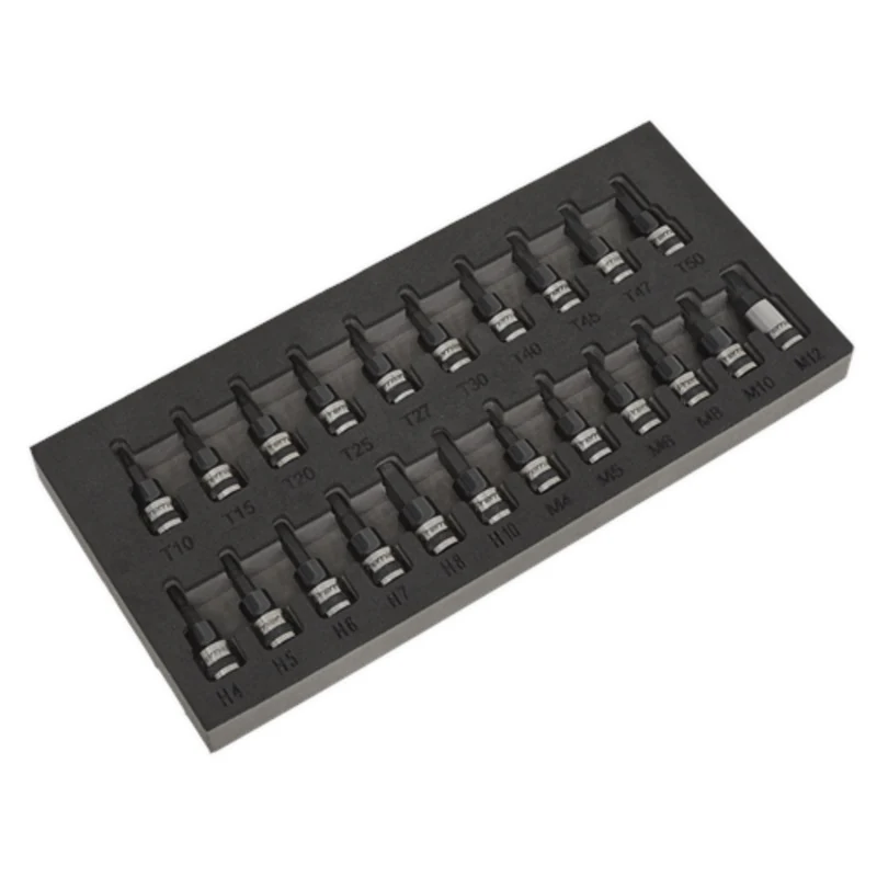 Sealey Premier TRX-Star*/Hex/Spline Socket Bit Set 22pc 3/8"Sq Drive Black Series
