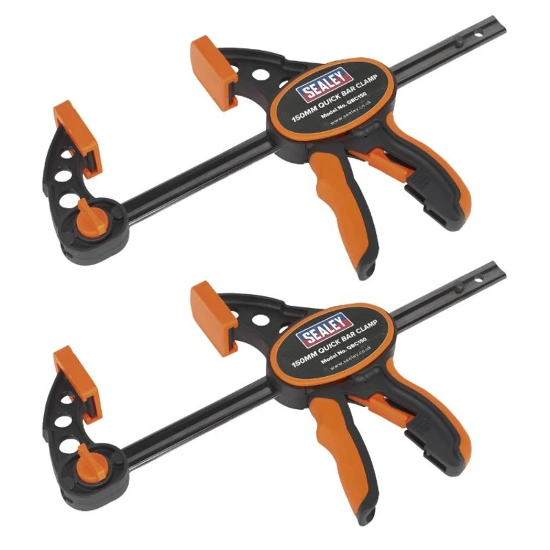 Sealey Quick Bar Clamp 150mm (6") - 2pc Set