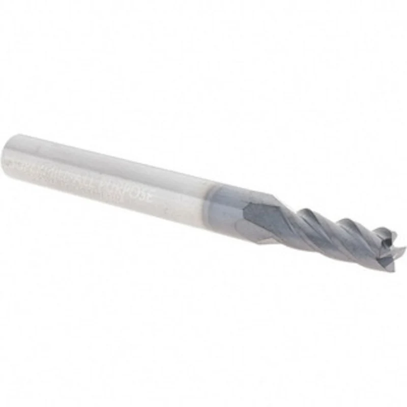 Accupro 15/64, 3/4 LOC, 1/4 Shank Diam, 2-1/2 OAL, 3 Flute, Solid Carbide Square End Mill Single End, TiCN Finish, Sp...