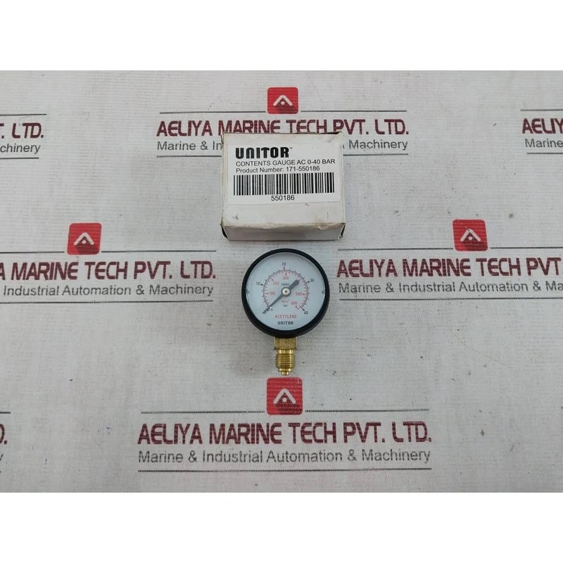 Unitor En562 Oxygen Pressure Gauge Acetylene 171-550186 0-40 Bar