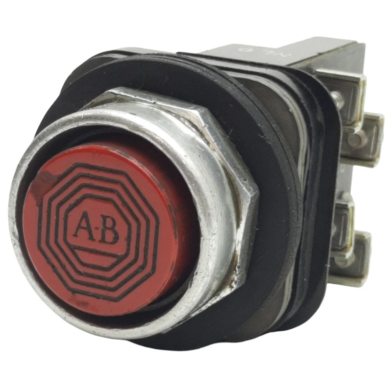 Used Allen Bradley 800T-A6A Red Momentary Push Button 30mm, 1NO+1NC, 600V Max