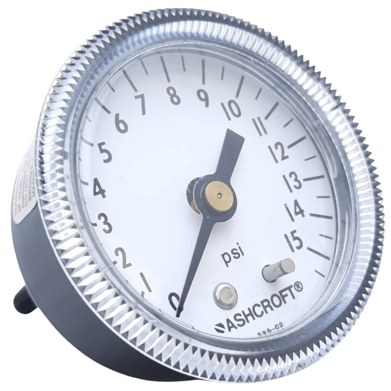 Used Ashcroft 20W1001TH 01B 15#&VAC Pressure Gauge, 30"/Hg to 15 PSI, 1/8" NPT