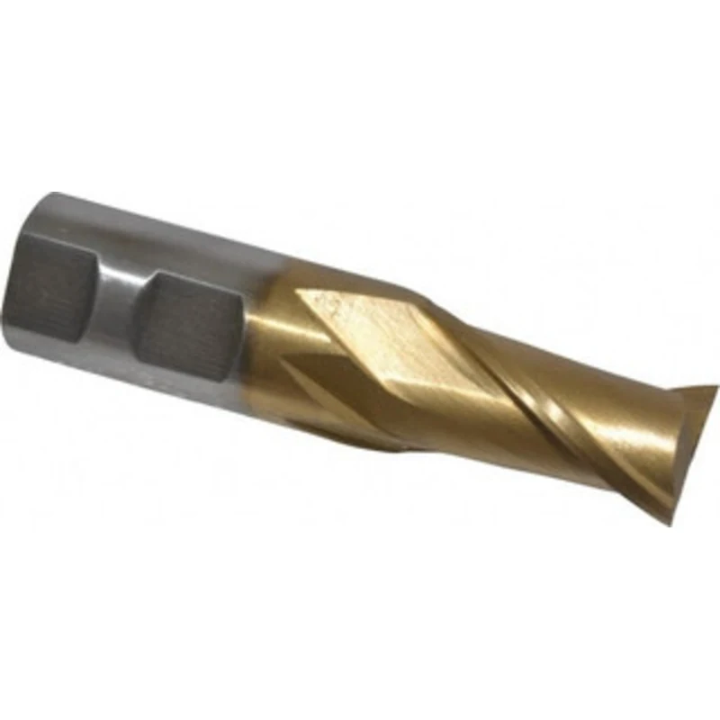 Value Collection 1, 1-5/8 LOC, 1 Shank Diam, 4-1/8 OAL, 2 Flute, High Speed Steel Square End Mill Single End, TiN Fin...