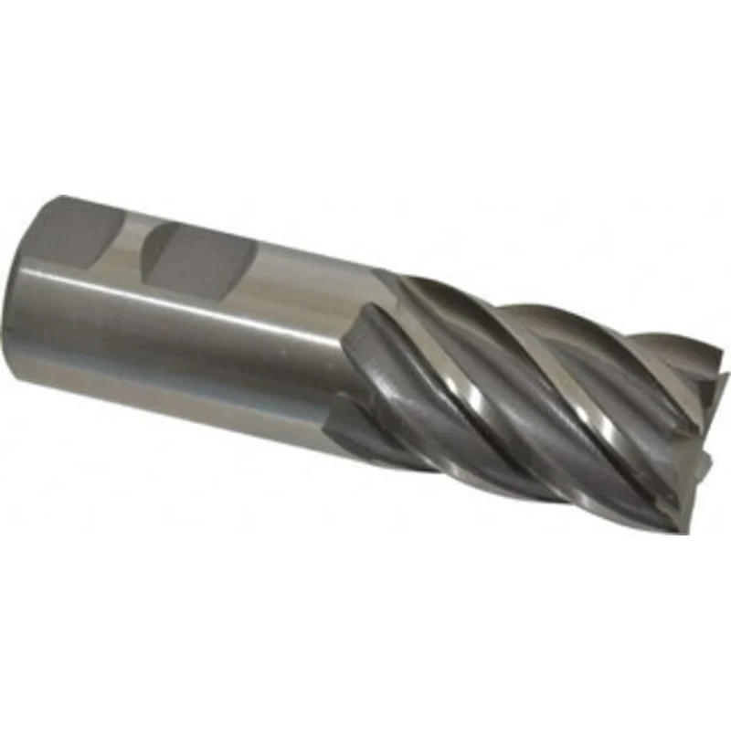 Value Collection 1-1/4, 2 LOC, 1-1/4 Shank Diam, 4-1/2 OAL, 6 Flute, Cobalt Square End Mill Single End, Uncoated, Spi...