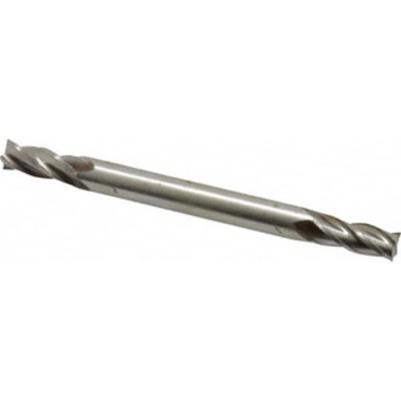 Value Collection 11/64, 1/2 LOC, 3/16 Shank Diam, 2-1/4 OAL, 4 Flute, High Speed Steel Square End Mill Double End, Un...