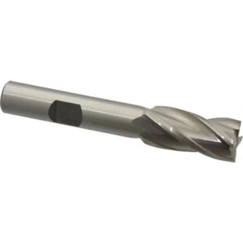 Value Collection 12mm, 1 LOC, 3/8 Shank Diam, 2-11/16 OAL, 4 Flute, Cobalt Square End Mill Single End, Uncoated, Spir...