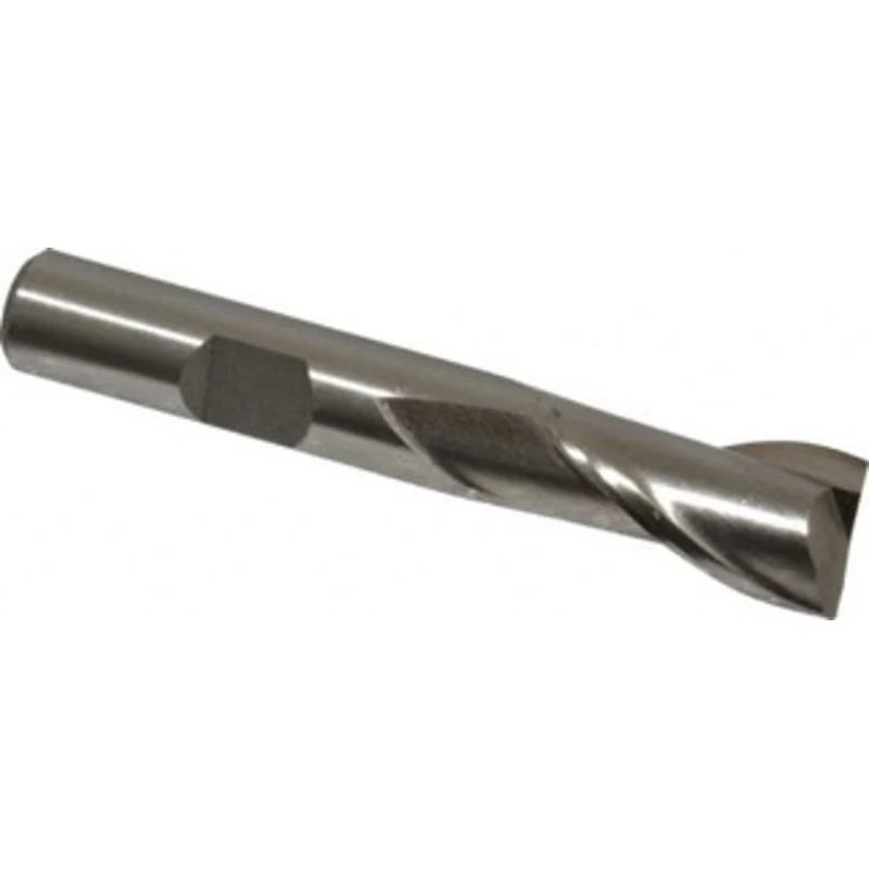 Value Collection 12mm, 13/16 LOC, 3/8 Shank Diam, 2-1/2 OAL, 2 Flute, Cobalt Square End Mill Single End, Uncoated, Sp...