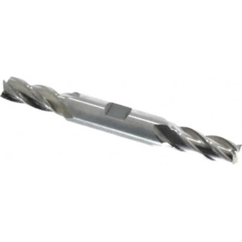 Value Collection 13/32, 1 LOC, 1/2 Shank Diam, 4-1/8 OAL, 4 Flute, High Speed Steel Square End Mill Double End, Uncoa...