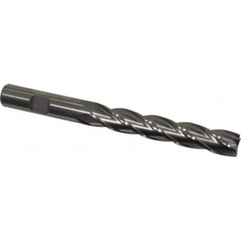 Value Collection 1/2, 3 LOC, 1/2 Shank Diam, 5 OAL, 4 Flute, Cobalt Square End Mill Single End, Uncoated, Spiral Flut...