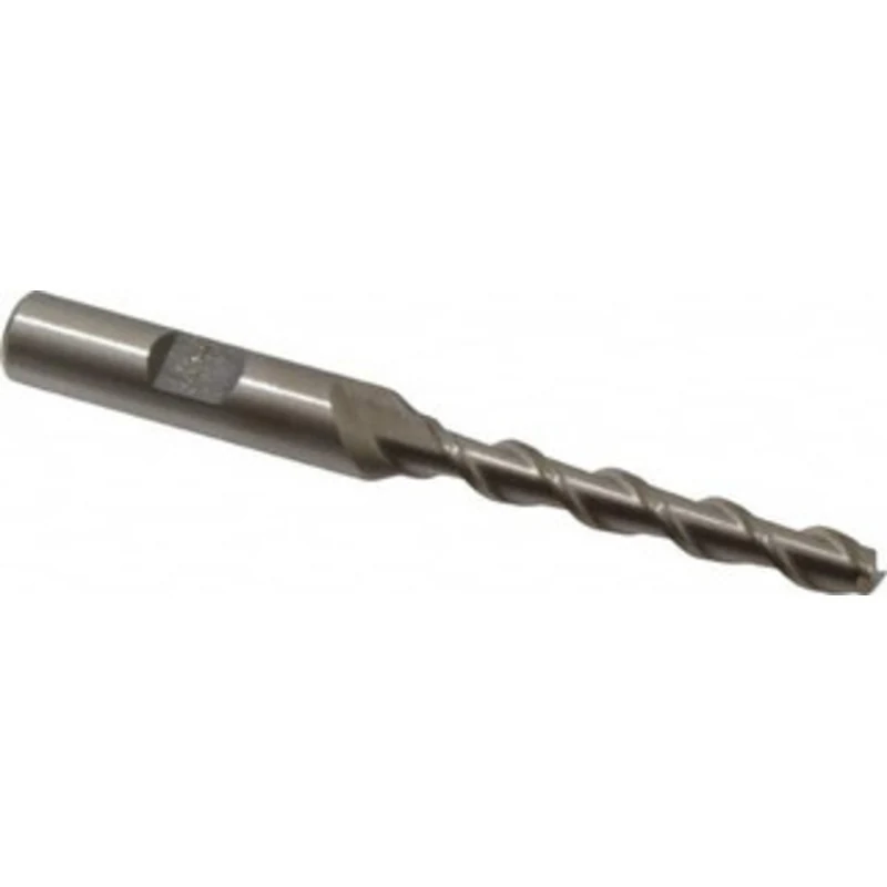 Made in USA 1.5 per Side 3/16 Small End Diam 2-1/4 LOC 3-Flute High Speed Steel Tapered Square End Mill Uncoated, 3/8...
