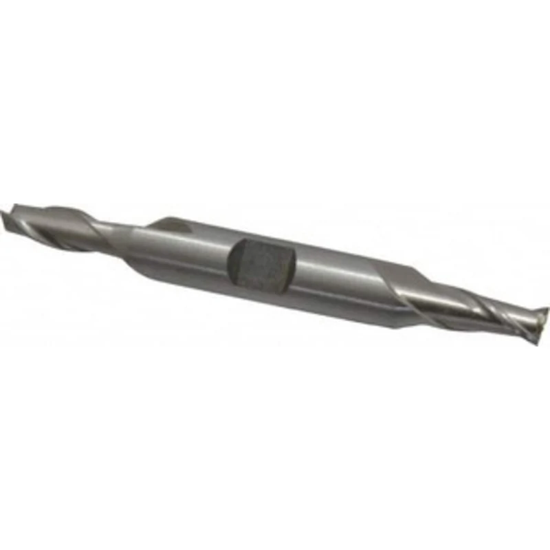 Value Collection 1/4, 1/2 LOC, 3/8 Shank Diam, 3-1/8 OAL, 2 Flute, Cobalt Square End Mill Double End, Uncoated, Spira...