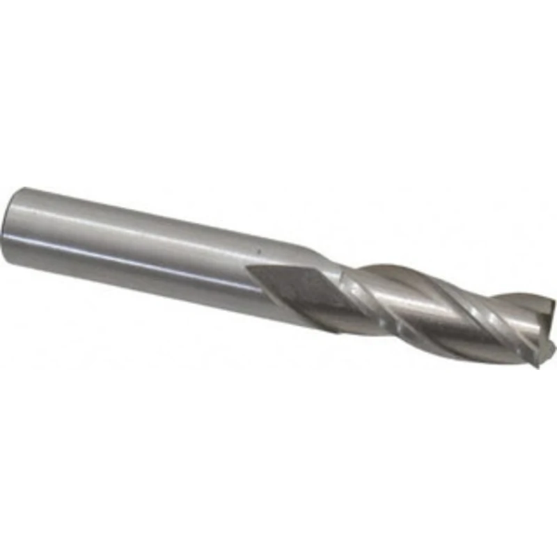 Value Collection 1/4, 5/8 LOC, 1/4 Shank Diam, 1-3/4 OAL, 3 Flute, Cobalt Square End Mill Single End, Uncoated, Spira...