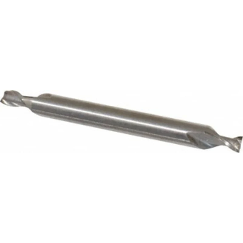 Value Collection 1/8, 3/16 LOC, 3/16 Shank Diam, 2 OAL, 2 Flute, Cobalt Square End Mill Double End, Uncoated, Spiral ...