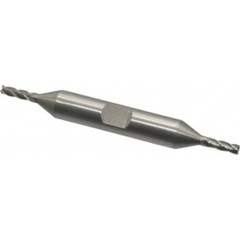 Value Collection 1/8, 3/8 LOC, 3/8 Shank Diam, 3-1/16 OAL, 4 Flute, High Speed Steel Square End Mill Double End, Unco...