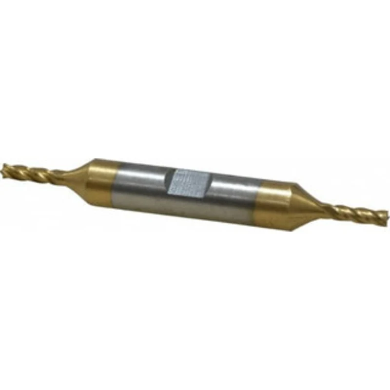 Value Collection 1/8, 3/8 LOC, 3/8 Shank Diam, 3-1/16 OAL, 4 Flute, High Speed Steel Square End Mill Double End, TiN ...