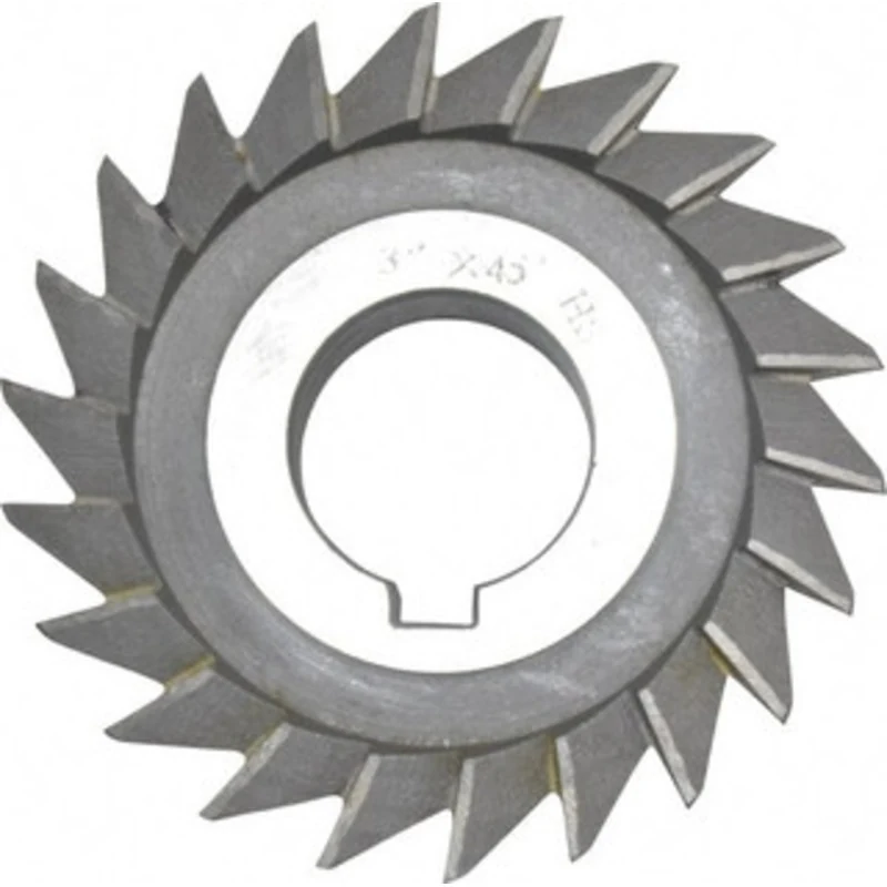 Value Collection 3 x 5/8 45 High Speed Steel Single-Angle Cutter Oxide Finish, Left Hand Cut, 1 Arbor Hole Diam, Arbo...