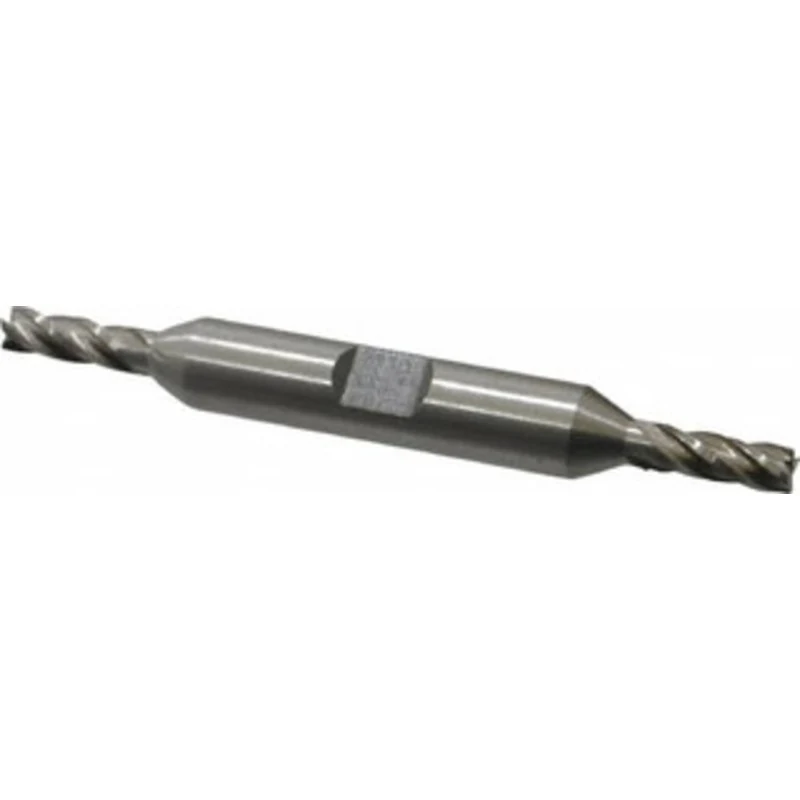 Value Collection 3/16, 1/2 LOC, 3/8 Shank Diam, 3-1/4 OAL, 4 Flute, High Speed Steel Square End Mill Double End, Unco...
