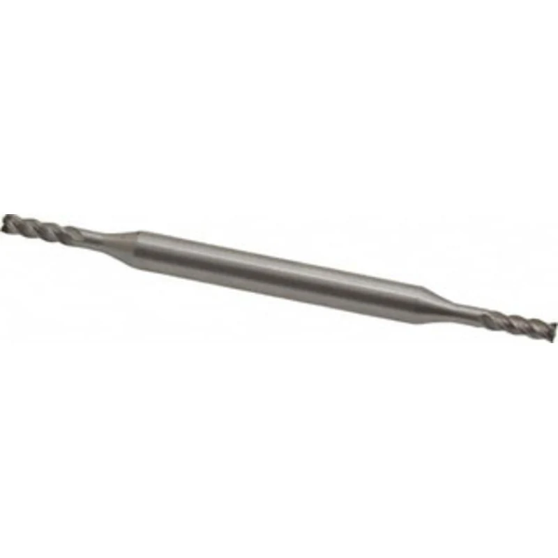 Value Collection 3/32, 9/32 LOC, 3/16 Shank Diam, 2-5/8 OAL, 4 Flute, Cobalt Square End Mill Double End, Uncoated, Sp...