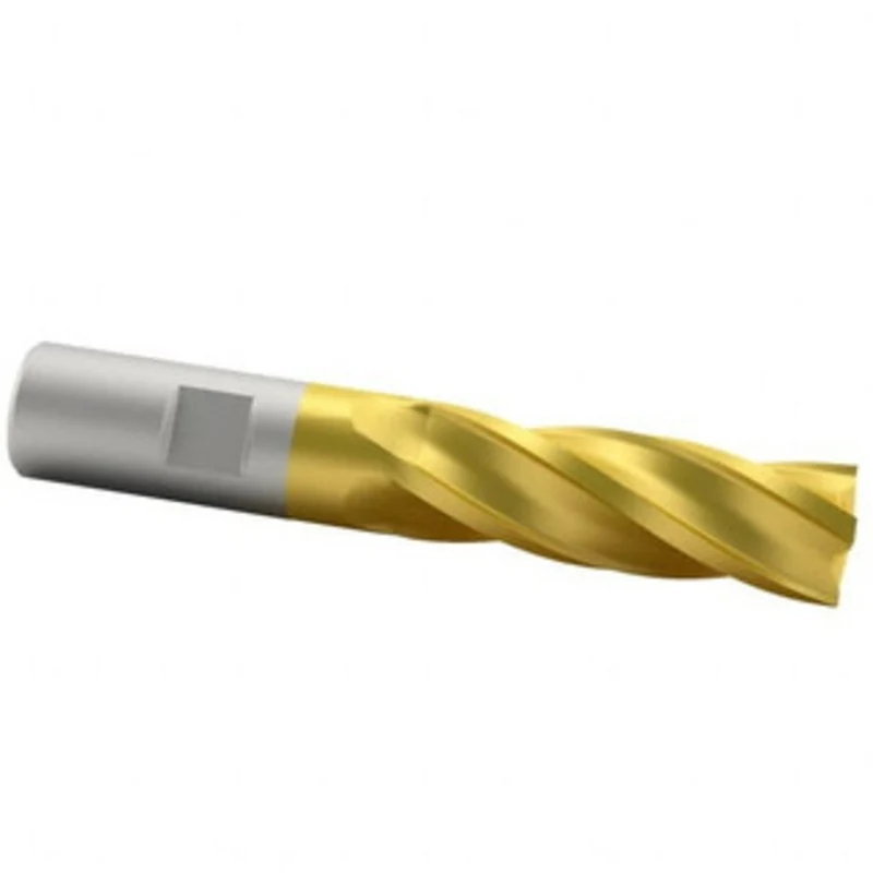 Value Collection 3/4, 1-5/8 LOC, 3/4 Shank Diam, 3-7/8 OAL, 4 Flute, High Speed Steel Square End Mill Single End, TiN...