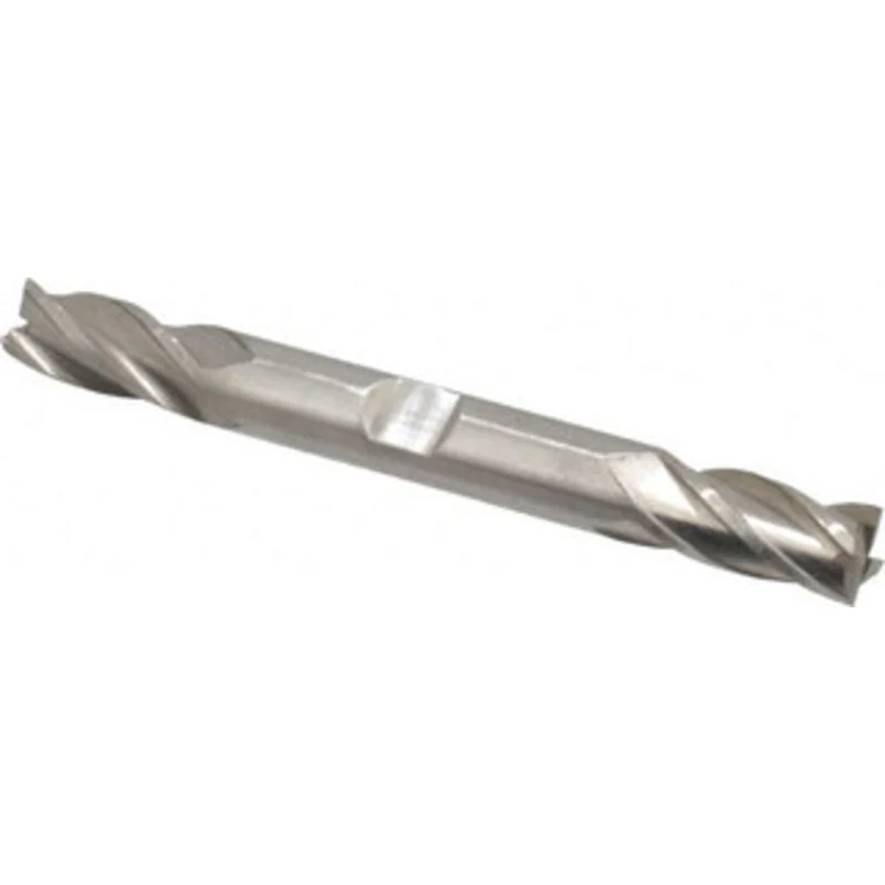 Value Collection 3/8, 3/4 LOC, 3/8 Shank Diam, 3-1/2 OAL, 4 Flute, High Speed Steel Square End Mill Double End, Uncoa...