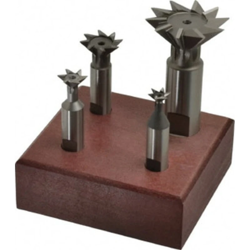 Value Collection 4 Piece 3/8 to 1-3/8 45 Dovetail Cutter Set High Speed Steel, Uncoated 3/8-1-3/8 45D - 01827005