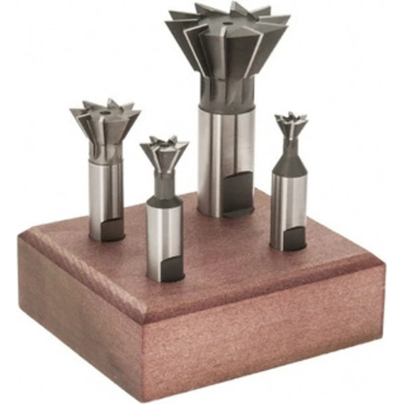 Value Collection 4 Piece 3/8 to 1-3/8 60 Dovetail Cutter Set High Speed Steel, Uncoated 01828003 - 01828003