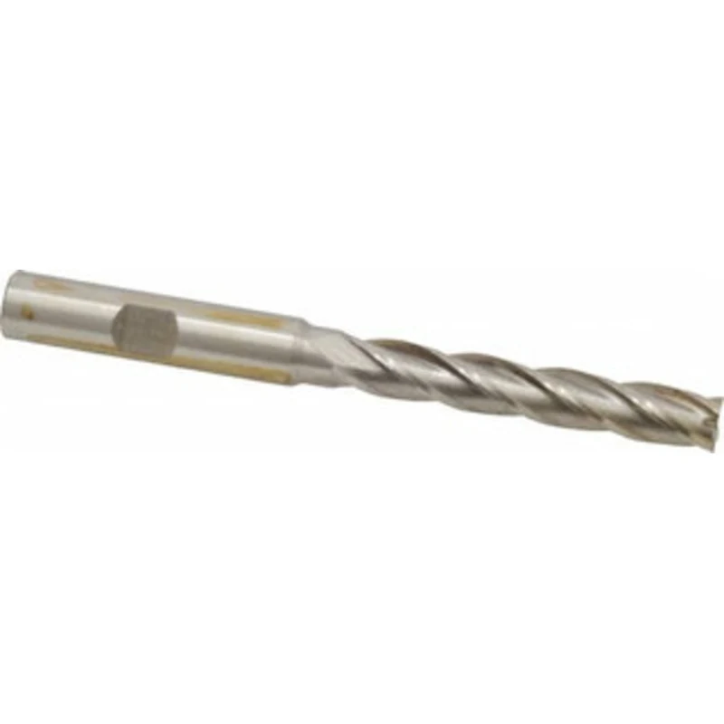 Value Collection 5/16, 2 LOC, 3/8 Shank Diam, 3-3/4 OAL, 4 Flute, High Speed Steel Square End Mill Single End, Uncoat...