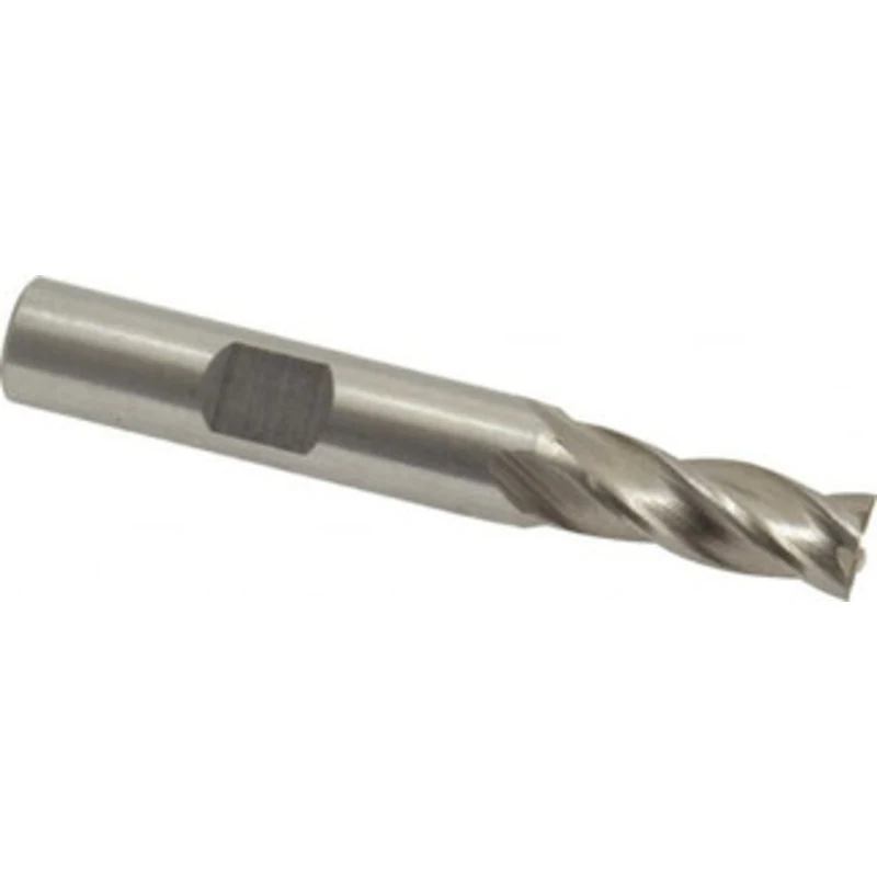Value Collection 5/16, 3/4 LOC, 3/8 Shank Diam, 2-1/2 OAL, 4 Flute, High Speed Steel Square End Mill Single End, Unco...