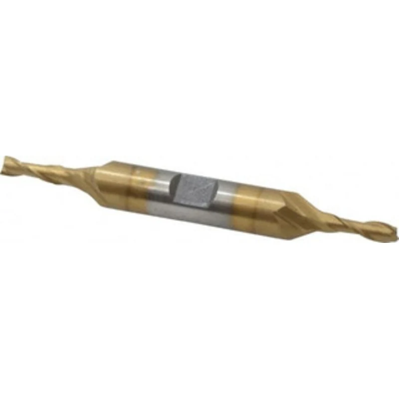 Value Collection 5/32, 7/16 LOC, 3/8 Shank Diam, 3-1/8 OAL, 2 Flute, High Speed Steel Square End Mill Double End, TiN...