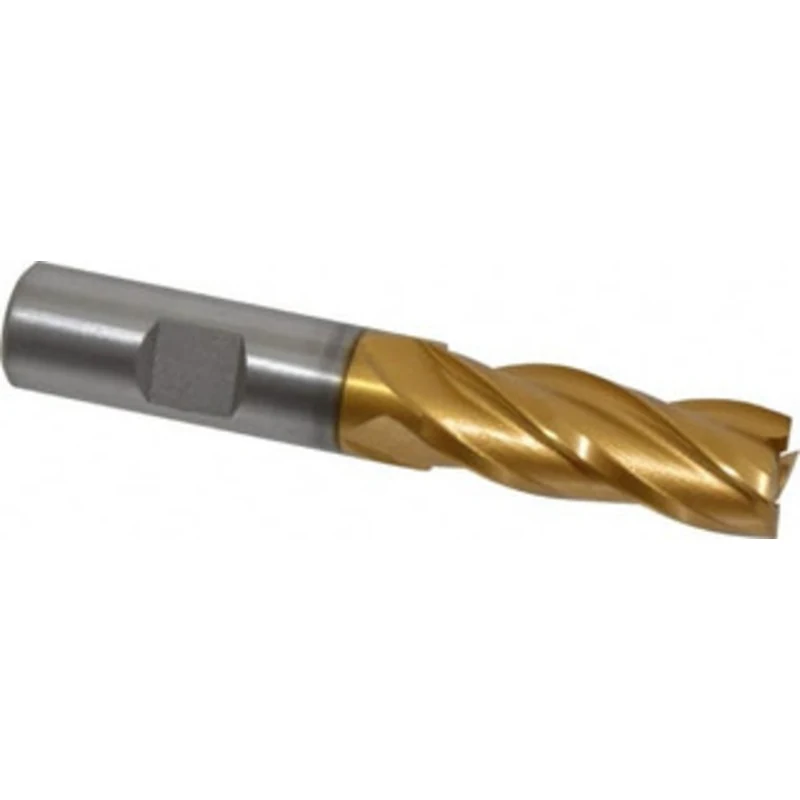 Value Collection 5/8, 1-5/8 LOC, 5/8 Shank Diam, 3-3/4 OAL, 4 Flute, High Speed Steel Square End Mill Single End, TiN...
