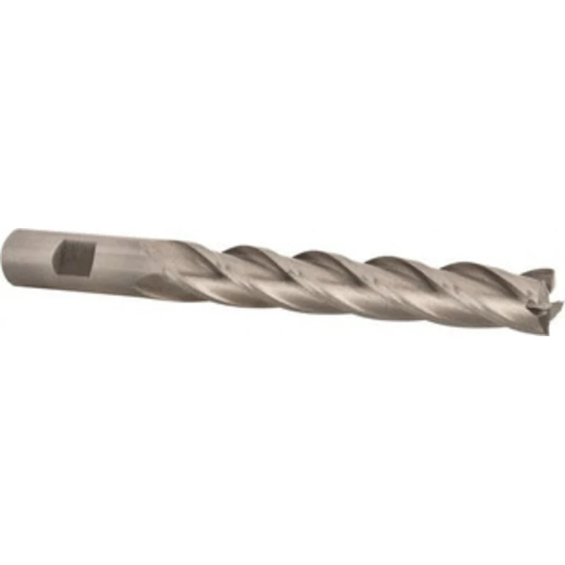 Value Collection 5/8, 4 LOC, 5/8 Shank Diam, 6-1/8 OAL, 4 Flute, Cobalt Square End Mill Single End, Uncoated, Spiral ...