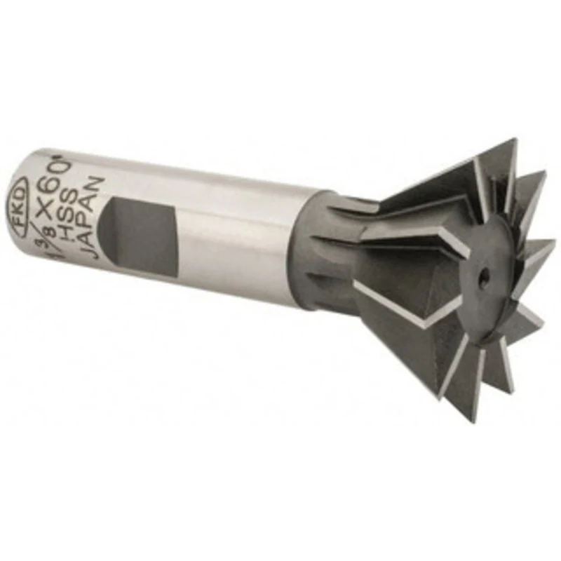 Value Collection 60 1-3/8 Cut Diam, 9/16 Cut Width, High Speed Steel Dovetail Cutter Uncoated, 5/8 Shank Diam, 2-7/8 ...