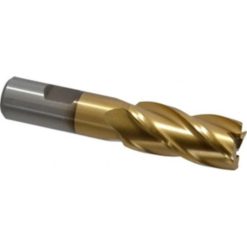 Value Collection 7/8, 1-7/8 LOC, 3/4 Shank Diam, 4-1/8 OAL, 4 Flute, High Speed Steel Square End Mill Single End, TiN...