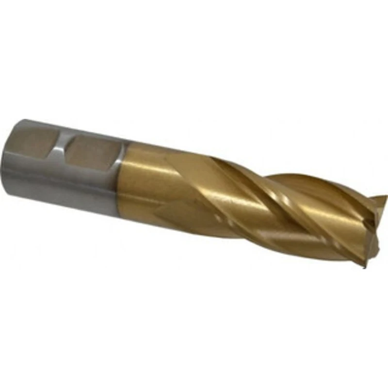 Value Collection 7/8, 1-7/8 LOC, 7/8 Shank Diam, 4-1/8 OAL, 4 Flute, High Speed Steel Square End Mill Single End, TiN...