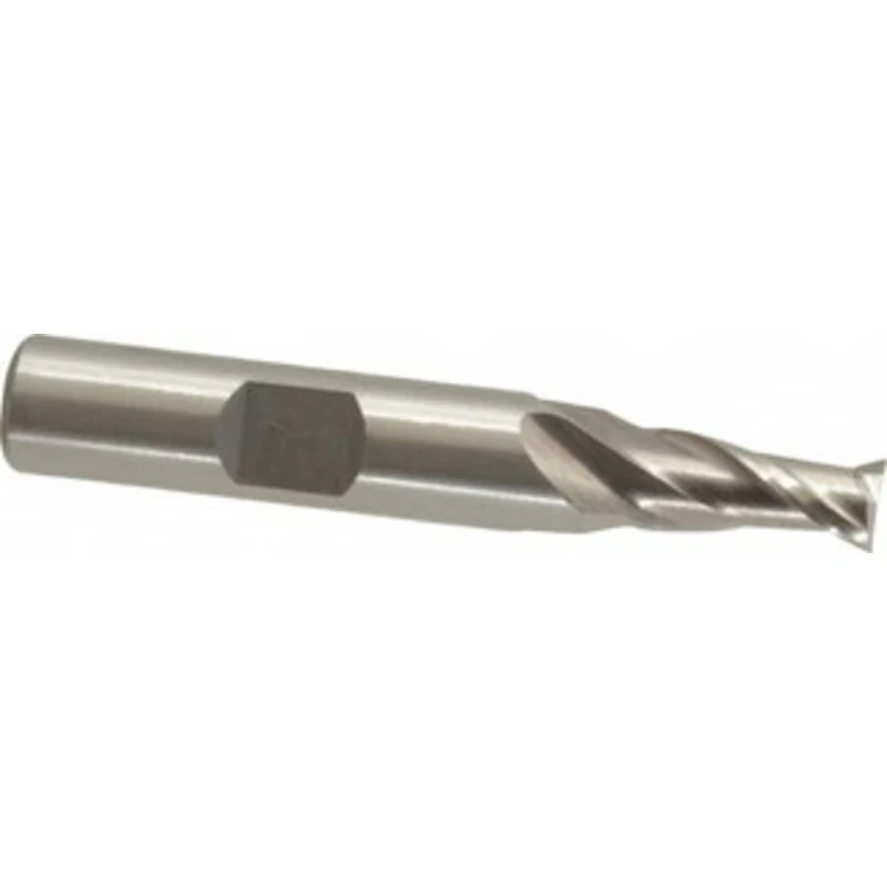 Value Collection 7mm, 9/16 LOC, 3/8 Shank Diam, 2-5/16 OAL, 2 Flute, Cobalt Square End Mill Single End, Uncoated, Spi...