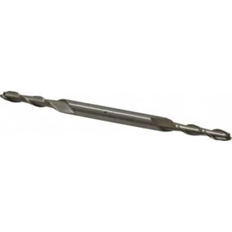Value Collection 9/64, 3/4 LOC, 3/16 Shank Diam, 3-1/8 OAL, 2 Flute, Cobalt Square End Mill Double End, Uncoated, Spi...