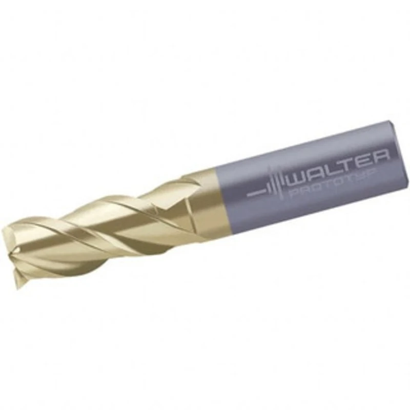 Walter Prototyp 1/4, 13.69mm LOC, 3/8 Shank Diam, 3 OAL, 3 Flute, Solid Carbide Square End Mill Single End, TiAlN/ZrN...