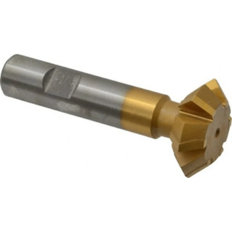 Whitney Tool 1-3/8 1-3/8 Cut Diam, 1/2 Cut Width, 5/8 Shank, Carbide-Tipped Double-Angle Cutter TiN Finish, 6 Teeth, ...